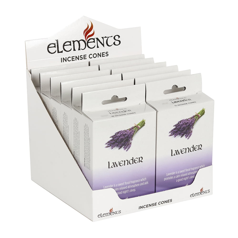 Set of 12 Packets of Elements Lavender Incense Cones PenYCoed
