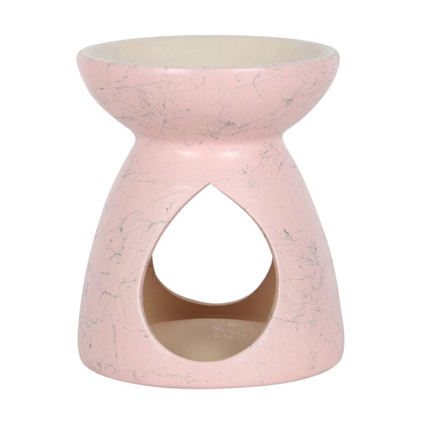 Pink Oil Burner With Grey Splash Pattern